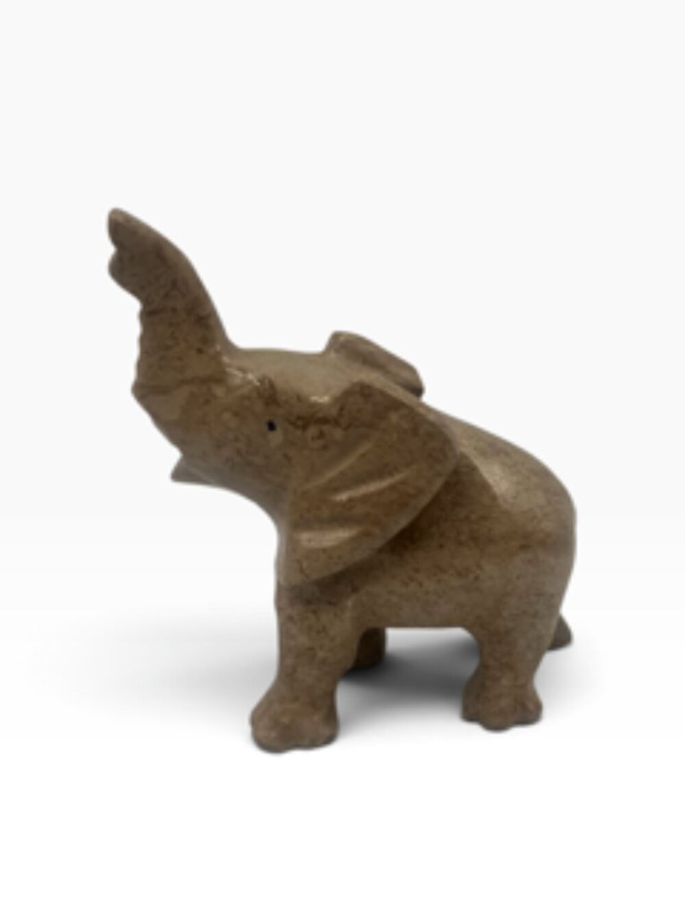 Hand Carved Stone Elephant Figurine Vintage 1990's